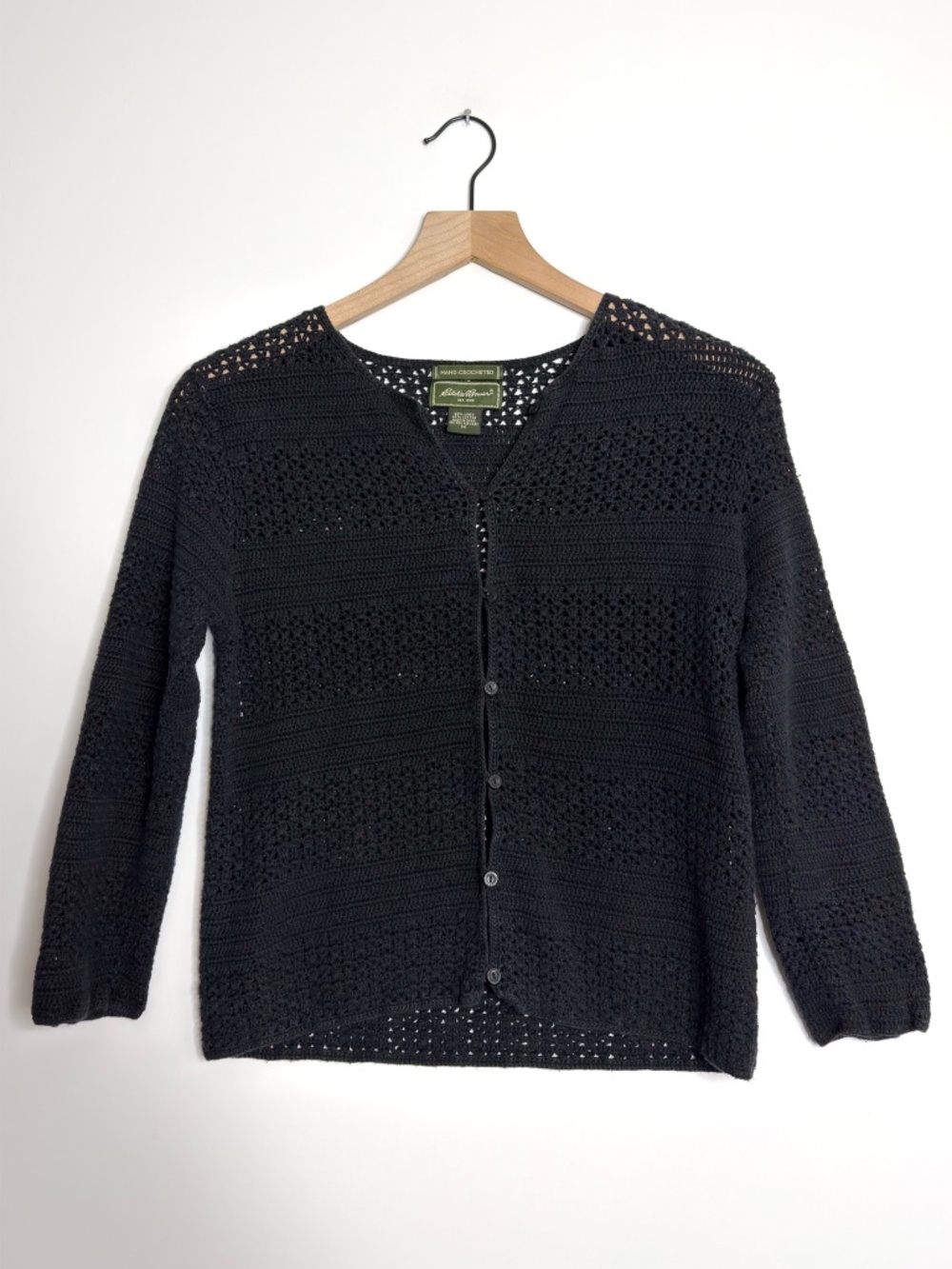 Eddie Bauer Vintage Hand Crocheted Cardigan
